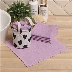 Салфетки махровые декоративные «Этель. Сердечки», 5 шт., 30×30 см, хлопок 100%, сиреневые