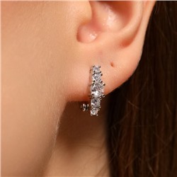 Серьги дорожка ювелирная бижутерия, покрытие посеребрение, вставка: фианиты, цвет: прозрачный, арт.213.592