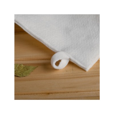 Рукавица для бани и сауны, полиэфир, белая