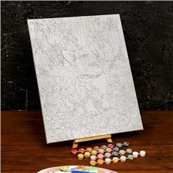 УЦЕНКА Картина по номерам на холсте с подрамником «Корги в осенней листве» 40×50 см