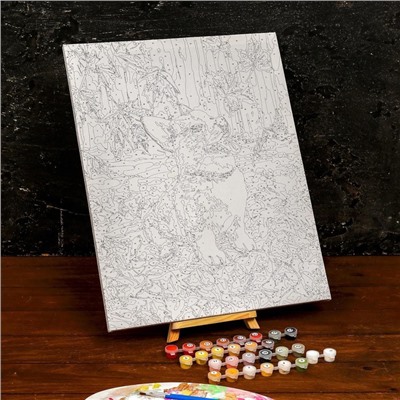 УЦЕНКА Картина по номерам на холсте с подрамником «Корги в осенней листве» 40×50 см