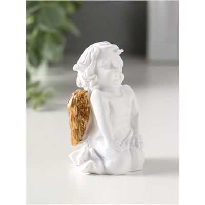 Фигурка полистоун «Белоснежный ангел с золотыми крыльями», 4.5×5×8.5 см