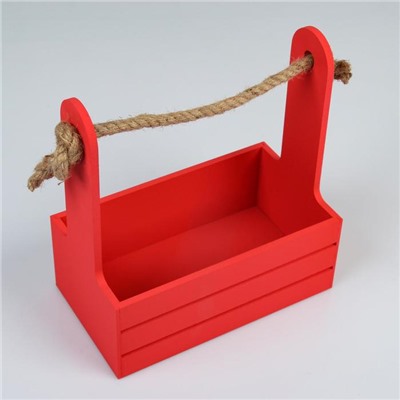 Подарочный ящик Dear, деревянный, ручка - канат, красный, набор 2 шт.
