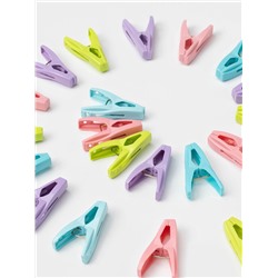 Прищепки для белья в синей корзинке Доляна, 6 см, 20 шт., МИКС