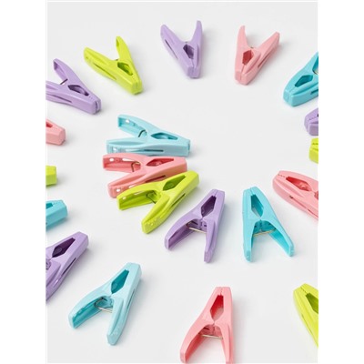 Прищепки для белья в синей корзинке Доляна, 6 см, 20 шт., МИКС