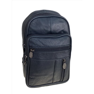 Сумка мужская через плечо из натуральной кожи, цвет черный