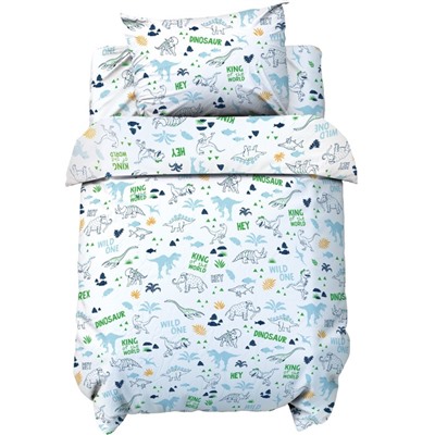 Постельное бельё ясельное «Крошка Я» Hello Dino, сатин