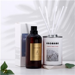 Набор диффузор ароматический Aromame, зелёный лайм, базилик, цитрус 500 мл круглая банка