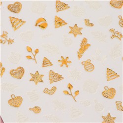 Наклейки для ногтей «Праздничное чудо», металлизированные, белые, золотистые