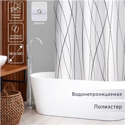Штора для ванной Доляна «Моно», 180×180 см