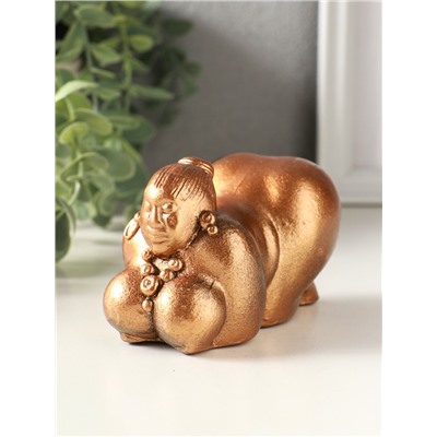 Фигурка гипс «Богиня плодородия лежит», 7×10×6 см, под старую бронзу