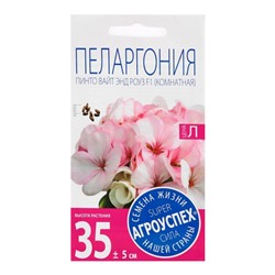 Семена цветов Пеларгония "Пинто Вайт энд Роуз", F1, 4 шт