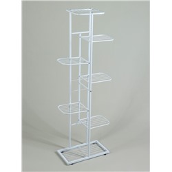 Подставка для цветов Greengo, 7 полок, 43×22×126 см, напольная, металл, белая