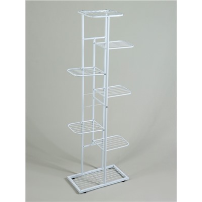 Подставка для цветов Greengo, 7 полок, 43×22×126 см, напольная, металл, белая