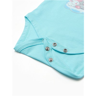 Боди детское с длинным рукавом, рост 74 см, мятное