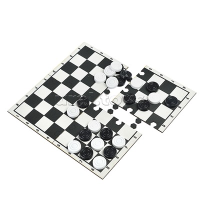 Игра "Шашки" (с жестким полем, деревянная коробка)