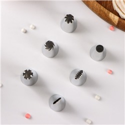 Набор насадок кондитерских Доляна, d=2 см, 6 шт., форма МИКС