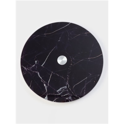 Подставка для торта Доляна «Марбл чёрный», d=32 см, вращающаяся, стекло, чёрная