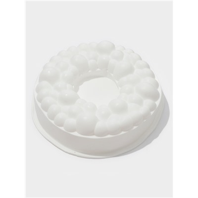 Форма для муссовых десертов и выпечки Доляна «Морская пена», силикон, 24×8 см, белая