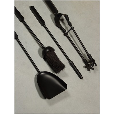 Каминный набор «Пламя», 4 предмета, 13×13×48 см, сталь