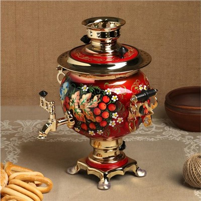 Самовар электрический «Рябина», овал, 3 л