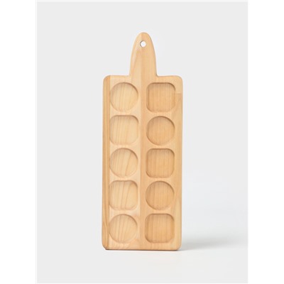 Доска - менажница деревянная для подачи шотов Adelica, на 5 рюмок, 30×13×1.8 см, берёза