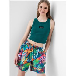 Комплект трикотажный для девочек: майка, шорты
