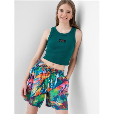 Комплект трикотажный для девочек: майка, шорты