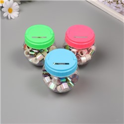 Клейкая лента пластик в банке «Перл. Белый и фиолет», набор 40 шт., 1.2 см, дл.0.9 м, 7×7×9 см