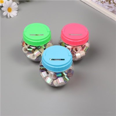 Клейкая лента пластик в банке «Перл. Белый и фиолет», набор 40 шт., 1.2 см, дл.0.9 м, 7×7×9 см