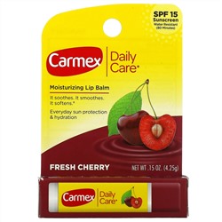Carmex, Daily Care, Moisturizing Lip Balm, Fresh Cherry, SPF15, 0.15 oz (4.25 g)