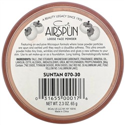 Airspun, Рассыпчатая пудра для лица, оттенок «Загар» 070-30, 65 г