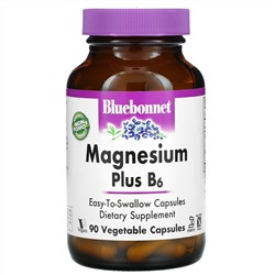 Bluebonnet Nutrition, магний и витамин B6, 90 вегетарианских капсул