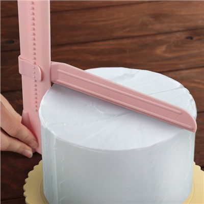 Шпатель кондитерский угловой Доляна, 2 части, 23.5×4.7×2.6 см, пластик, розовый