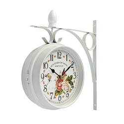 Часы настенные интерьерные «Розы», двусторонние, на подвесе, плавный ход, 40×32 см, циферблат d=17 см, от батареек 2хАА