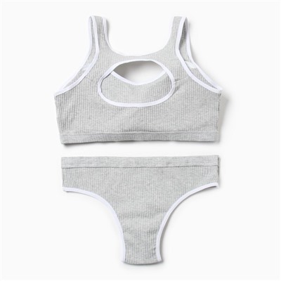 Комплект нижнего белья женский (топ, трусы) Collorista, серый, размер 42-44