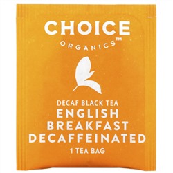 Choice Organic Teas, Decaf Black Tea,  Decaffeinated English Breakfast, 16 Tea Bags, 1.12 oz (32 g)