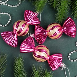 Елочное украшение Конфетка 3 штуки 10 см / 5624 /уп 120/ микс