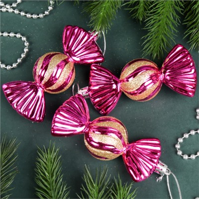 Елочное украшение Конфетка 3 штуки 10 см / 5624 /уп 120/ микс