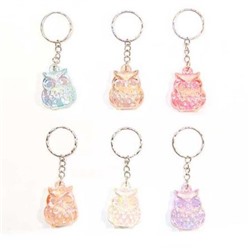 Брелок "Сова" 3 см пластик W-38 Гранит