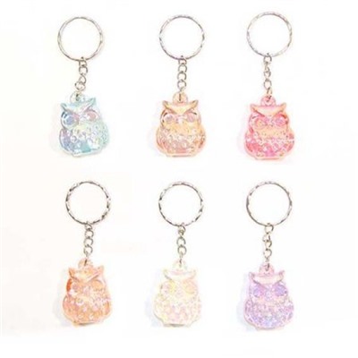 Брелок "Сова" 3 см пластик W-38 Гранит