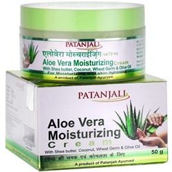 Patanjali Увлажняющий Крем Алоэ Вера с Маслом Ши, Кокосом, Ростками Пшеницы и Оливковым Маслом 50 г