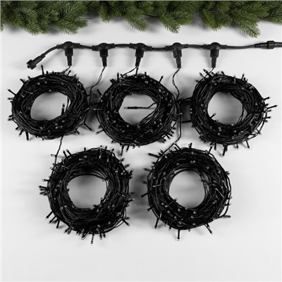 УЦЕНКА Гирлянда «Клип-лайт», 5 нитей по 20 м, IP44, УМС, 665 LED, 24 В, мерцание всех светодиодов, тёмная нить, свечение белое