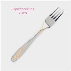 Набор вилок столовых Доляна «Букет», h=20.5 см, 6 шт., нержавеющая сталь, серебристый