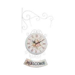 УЦЕНКА Часы настенные двусторонние WELCOME, подвес, d=23 см, 47×31 см, 2×АА, белые