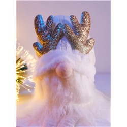 Фигура текстиль «Гном белая шапочка» 33 см, 1 LED, от батареек AG10×3, свечение тёплое белое