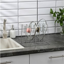 Подставка под крышки настольная, 5 предметов, 28×16×22 см, хром