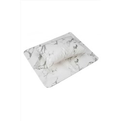 Nail Art Набор для маникюра подушка с подложкой, подушка 11,7 х 25,5 см, подложка 38 х 28 см, белый мрамор KRISTALLER, 1212946