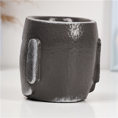 Декоративное кашпо для цветов «Истукан моаи», 100 мл, h=10 см, гипс, серое