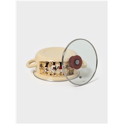 Кастрюля эмалированная «Сомелье», 1.5 л, d=18.2 см, цвет слоновой кости